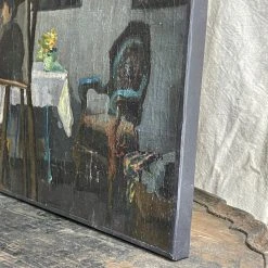 Vintage Vintage Art 19th Century French Studio Interior Painting