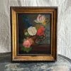 18th Century French Floral Still Life Painting In Vintage Frame