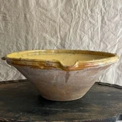 Vintage 19th Century French Glazed Tian Confit Spouted Bowl Dining & Tabletop