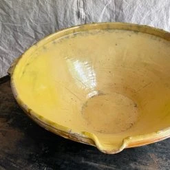 Vintage 19th Century French Glazed Tian Confit Spouted Bowl Dining & Tabletop