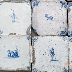 Vintage Set Of 22 18th Century Delft Tiles 15 Vintage Set Of 22 18th Century Delft Tiles