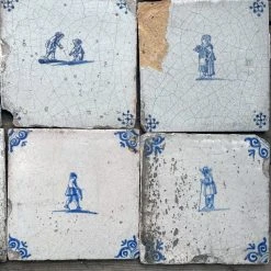 Vintage Set Of 22 18th Century Delft Tiles 17 Vintage Set Of 22 18th Century Delft Tiles