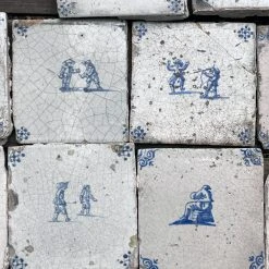 Vintage Set Of 22 18th Century Delft Tiles 19 Vintage Set Of 22 18th Century Delft Tiles