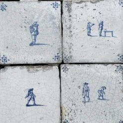 Vintage Set Of 22 18th Century Delft Tiles 20 Vintage Set Of 22 18th Century Delft Tiles