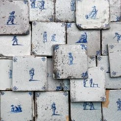 Vintage Set Of 22 18th Century Delft Tiles