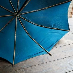 Vintage Early 20th Century Blue Umbrella 1 Vintage & Antiques