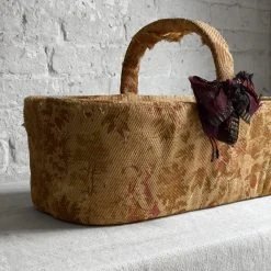Vintage Antique Victorian Covered Basket Pouches & Totes