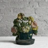 Vintage Antique Cast Iron Flower Basket Doorstop