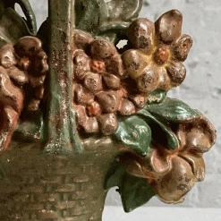 Vintage Antique Cast Iron Flower Basket Doorstop Vintage & Antiques
