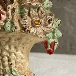Vintage Antique Cast Iron Flower Basket Doorstop