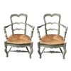 Vintage Pair Of Antique French Rush Chairs