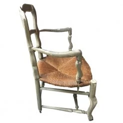 Vintage Pair Of Antique French Rush Chairs