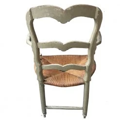 Vintage Pair Of Antique French Rush Chairs