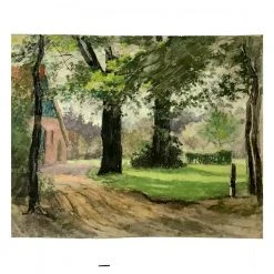 Vintage Evert Rabbers Framed Landscape Drawing