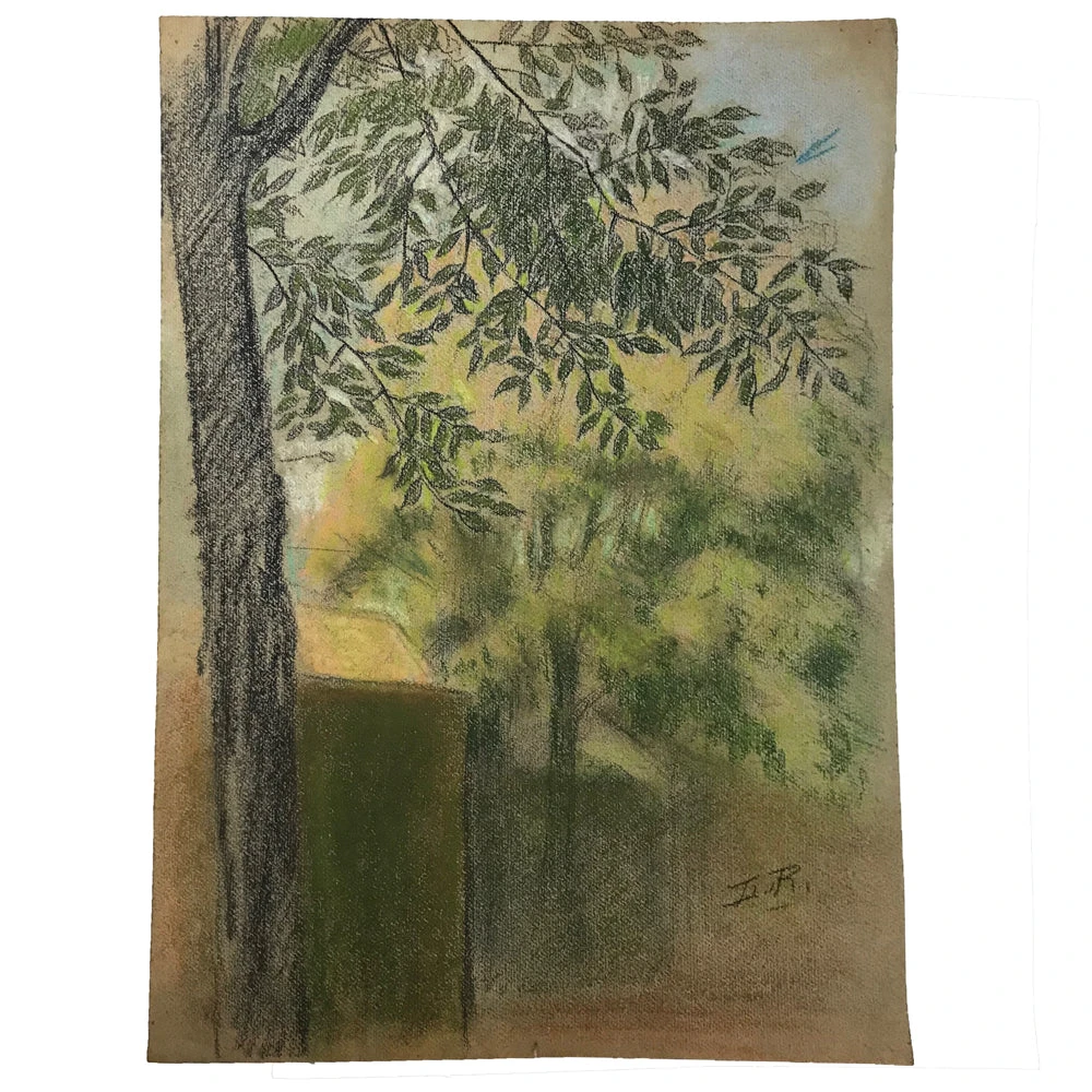 Vintage Evert Rabbers Landscape Drawing 13 Art & Objects