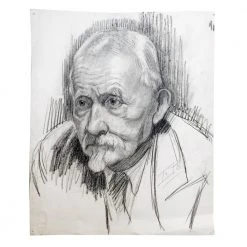 Vintage Evert Rabbers Portrait Drawing 04