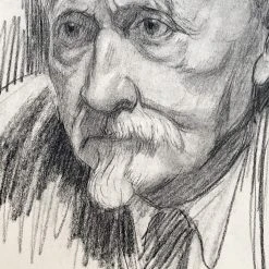 Vintage Evert Rabbers Portrait Drawing 04