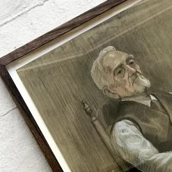 Vintage Art & Objects Evert Rabbers Framed Portrait Drawing