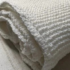 Auntie Oti Organic Waffle Bath Towel In White Dining & Tabletop