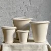 Ben Wolff Flower Pots In White With Decorative Edge