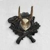 Vintage Antique Black Forest Carved Antlers With Carved Plaque (H47) Vintage & Antiques