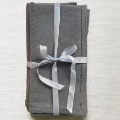 Set Of 6 Busatti Napkin Set In Charcoal Dining & Tabletop