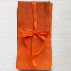 Set Of 6 Busatti Napkin Set In Orange Dining & Tabletop
