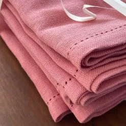 Set Of 6 Busatti Napkin Set In Baby Pink Dining & Tabletop