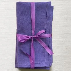 Set Of 6 Busatti Napkin Set In Dark Purple