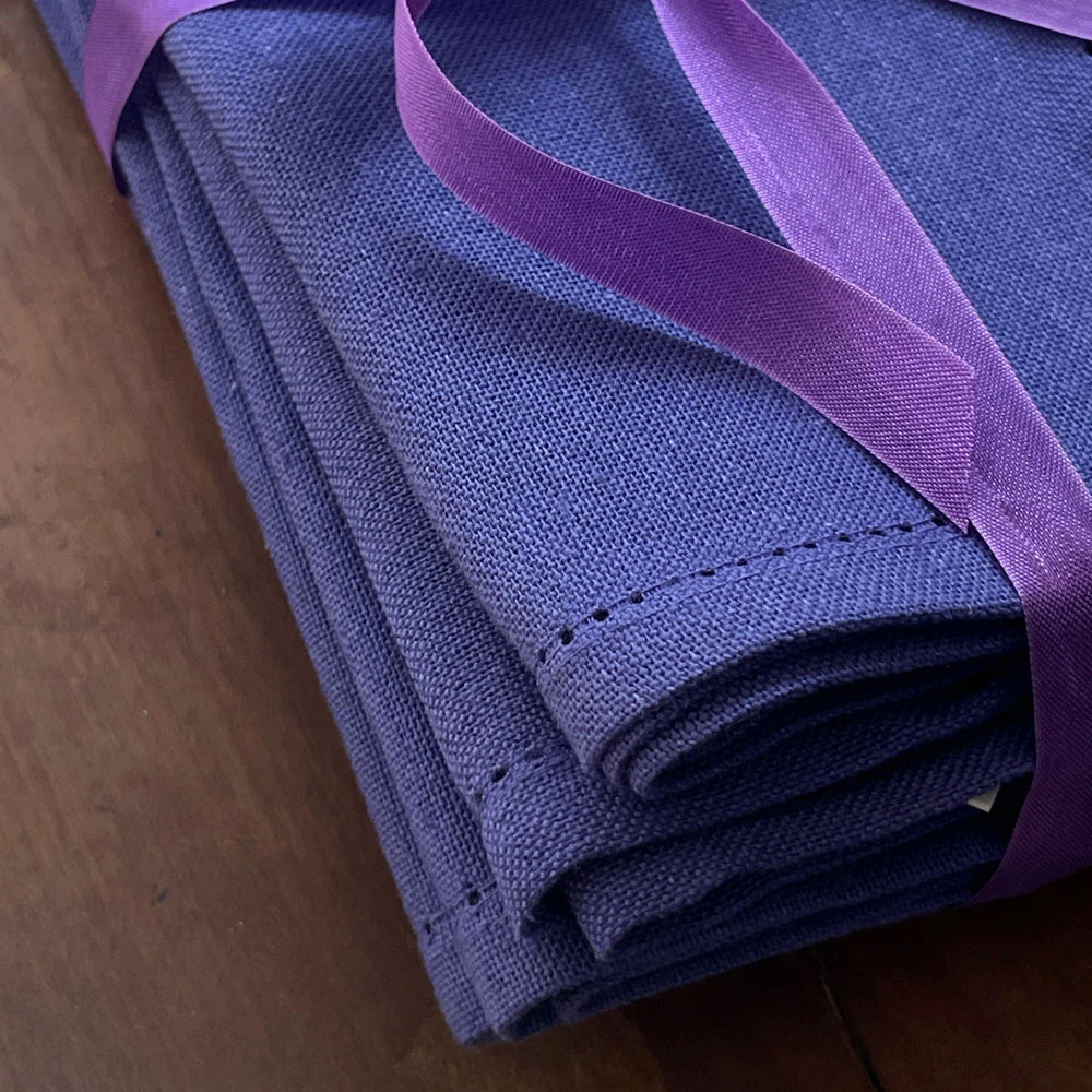 Set Of 6 Busatti Napkin Set In Dark Purple 4 Set Of 6 Busatti Napkin Set In Dark Purple