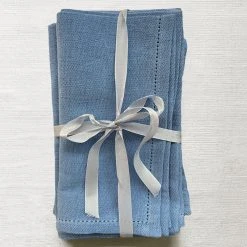 Set Of 6 Busatti Napkin Set In Celeste Blue