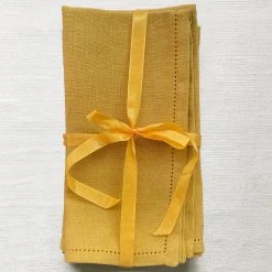 Set Of 6 Busatti Napkin Set In Mustard Dining & Tabletop