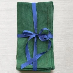 Dining & Tabletop Set Of 6 Busatti Napkin Set In Dark Green