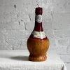Cereria Introna Fiaschetto Vino Red Chianti Wine Basket Bottle Candle Art & Objects