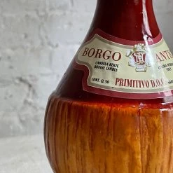 Cereria Introna Fiaschetto Vino Red Chianti Wine Basket Bottle Candle Art & Objects