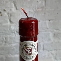 Cereria Introna Fiaschetto Vino Red Chianti Wine Basket Bottle Candle Art & Objects