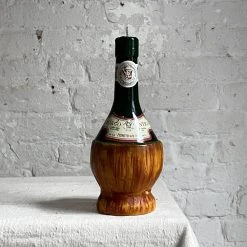 Cereria Introna Fiaschetto Vino White Wine Basket Bottle Candle Art & Objects