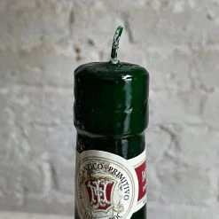 Cereria Introna Fiaschetto Vino White Wine Basket Bottle Candle Art & Objects