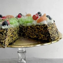 Cereria Introna Art & Objects Torta Candita A Fette Chocolate Cake Slice With Fruit Candle