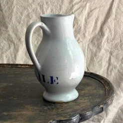 Vintage 19th Century French Huile Pitcher Dining & Tabletop