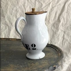 Vintage Dining & Tabletop 19th Century French Huile Pitcher With Lid