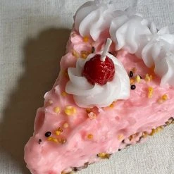 Cereria Introna Rosa Torta Pink Cake Slice With Cherry Candle Art & Objects