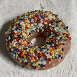 Cereria Introna Ciambella Carnevale Rainbow Sprinkles Doughnut Candle Art & Objects