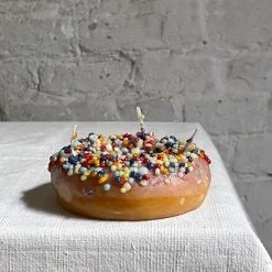 Cereria Introna Ciambella Carnevale Rainbow Sprinkles Doughnut Candle Art & Objects