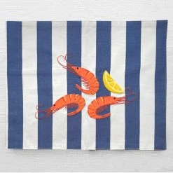 Ceramic & Porcelain Fruit Set Of 4 Chez Diane Les Crevettes Placemats