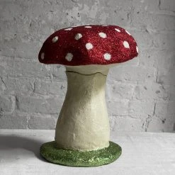 Cody Foster & Co. Large Papier-Mâché Glitter Mushroom