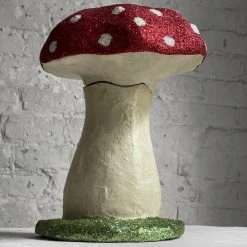 Cody Foster & Co. Large Papier-Mâché Glitter Mushroom