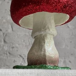 Cody Foster & Co. Small Papier-Mâché Glitter Mushroom