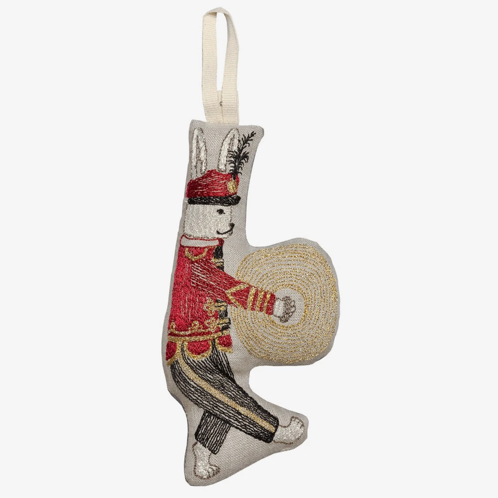 Coral & Tusk Marching Band Bunny Ornament