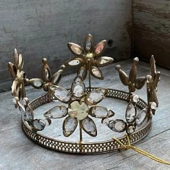 ShiShi Holiday Large Antique Jeweled Flower Gold Crown